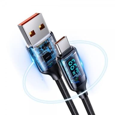 USAMS Kaapeli U78 Display USB-A/USB-C 1.2 m Valkoinen