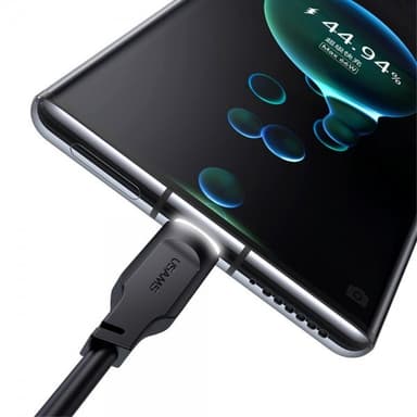 USAMS Kaapeli Lithe Series USB-A/USB-C 1.2 m Musta