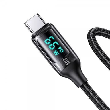 USAMS Kaapeli U78 Display USB-A/USB-C 1.2 m Musta