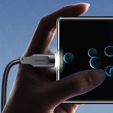USAMS Kaapeli Lithe Series USB-A/USB-C 1.2 m Musta