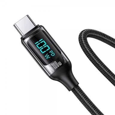 USAMS Kaapeli U78 Display USB-C/USB-C 1.2 m Musta