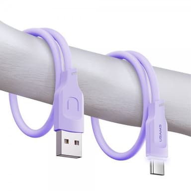 USAMS Kaapeli Lithe Series USB-A/USB-C 1.2 m Violetti