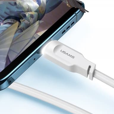 USAMS Kaapeli Lithe Series USB-A/USB-C 1.2 m Valkoinen