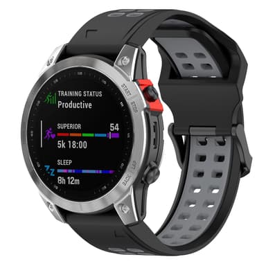 Kellon rannekoru Musta 22 mm Garmin Fenix 7/7 Solar/6 GPS/6 Sapphire GPS/Forerunner 955/COROS VERTIX