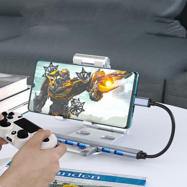 USB-keskitin USB-C3.1 - USB 2.0/3.0 7 portilla Hopeanharmaa