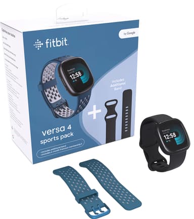 Fitbit Versa 4 älykellopakkaus (musta/safiiri)