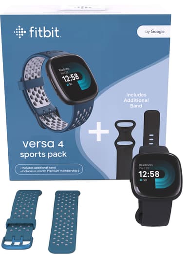 Fitbit Versa 4 älykellopakkaus (musta/safiiri)