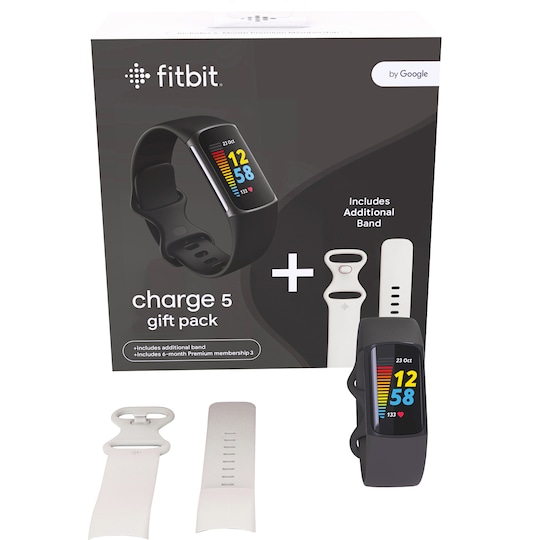 Fitbit Charge 5 aktiivisuusrannekepakkaus (musta/valkoinen)