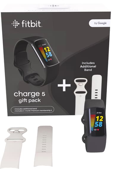 Fitbit Charge 5 aktiivisuusrannekepakkaus (musta/valkoinen)