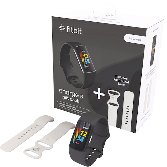 Fitbit Charge 5 aktiivisuusrannekepakkaus (musta/valkoinen)