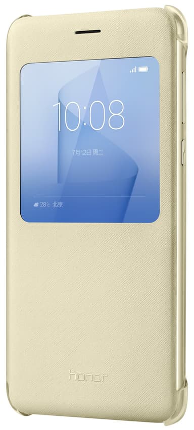 Huawei Honor 8 ikkunallinen suojakotelo (kulta)