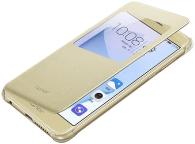 Huawei Honor 8 ikkunallinen suojakotelo (kulta)