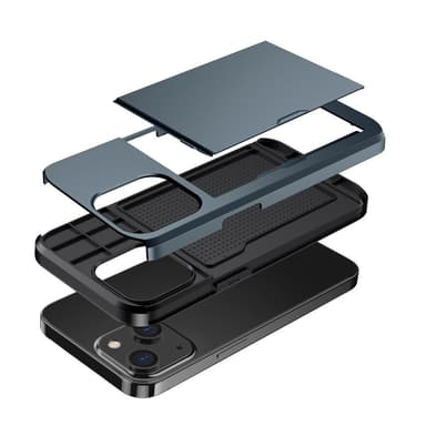SKALO iPhone 14 Armor Suojakuori korttikotelo - Sininen