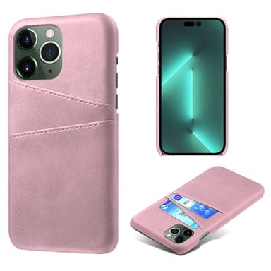 SKALO iPhone 14 Pro Max PU-nahkainen Korttikotelo - Ruusukulta