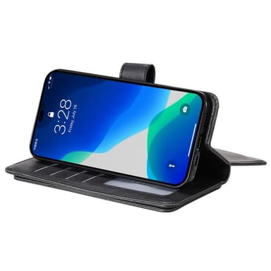 SKALO iPhone 14 Pro 10-lokeroa Lompakkokotelo - Musta