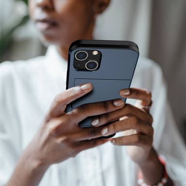 SKALO iPhone 14 Armor Suojakuori korttikotelo - Sininen