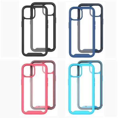 SKALO iPhone 14 Iskunkestävä Clear Hybridi Suojakuori - Musta