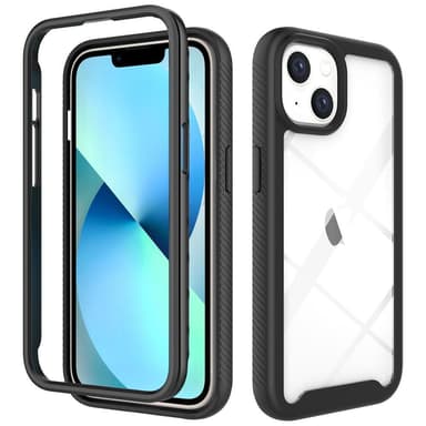 SKALO iPhone 14 Iskunkestävä Clear Hybridi Suojakuori - Musta