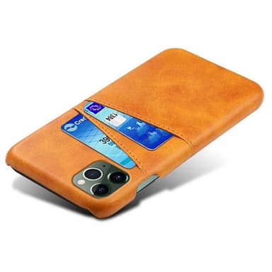SKALO iPhone 14 Plus PU-nahkainen Korttikotelo - Vaaleanruskea