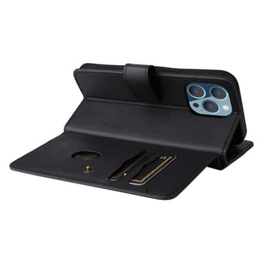 SKALO iPhone 14 Pro Max 10-lokeroa Lompakkokotelo - Musta