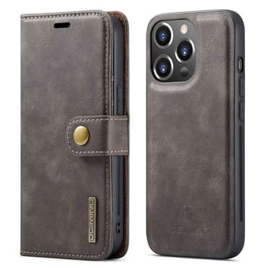 DG MING iPhone 14 Pro 2-in-1 magneetti lompakkokotelo - Harmaa