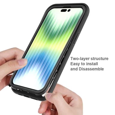 SKALO iPhone 14 Plus Iskunkestävä Clear Hybridi Suojakuori - Musta