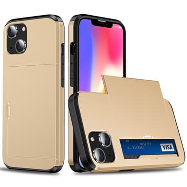 SKALO iPhone 14 Armor Suojakuori korttikotelo - Kulta