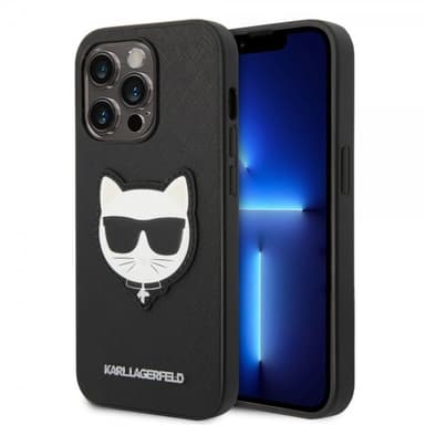 Karl Lagerfeld iPhone 14 Pro Max Kuori Saffiano Choupette Musta