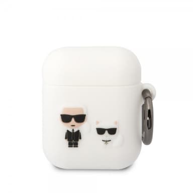 Karl Lagerfeld AirPods 1/2 Kuori 3D Logo Valkoinen
