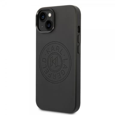 Karl Lagerfeld iPhone 14 Kuori Logo Perforoitu Musta