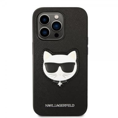 Karl Lagerfeld iPhone 14 Pro Max Kuori Saffiano Choupette Musta