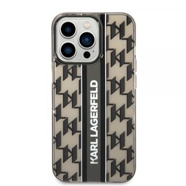 Karl Lagerfeld iPhone 14 Pro Kuori Monogram Vertical Stripe Musta