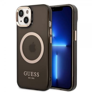 Guess iPhone 14 Kuori Translucent MagSafe Musta