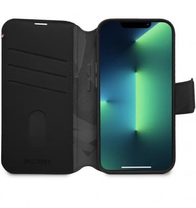 Decoded iPhone 14 Pro Kotelo Leather Detachable Wallet Musta