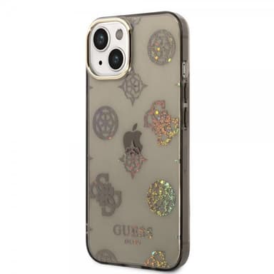 Guess iPhone 14 Kuori Peony Glitter Musta