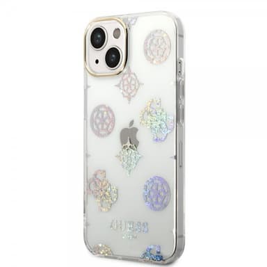 Guess iPhone 14 Kuori Peony Glitter Valkoinen