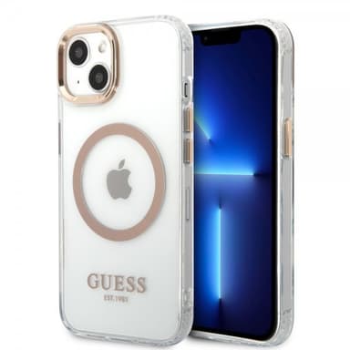Guess iPhone 13 Kuori Transparent MagSafe Kulta Läpinäkyvä