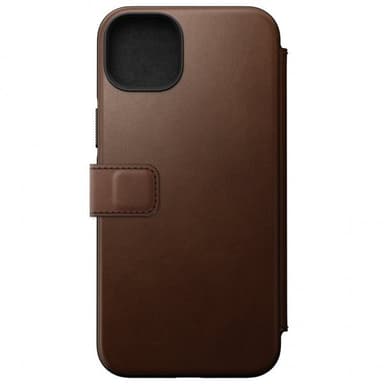 NOMAD iPhone 14 Plus Kotelo Modern Leather Folio Ruskea