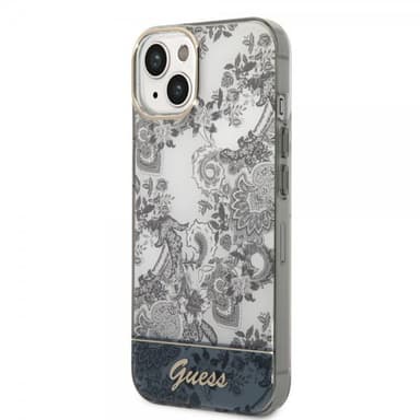 Guess iPhone 14 Kuori Toile de Jouy Harmaa