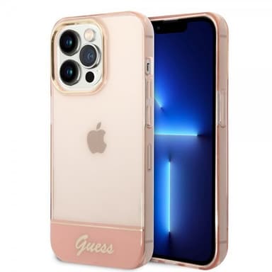 Guess iPhone 14 Pro Max Kuori Translucent Vaaleanpunainen