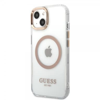 Guess iPhone 13 Kuori Transparent MagSafe Kulta Läpinäkyvä
