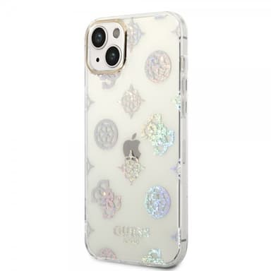 Guess iPhone 14 Plus Kuori Peony Glitter Valkoinen