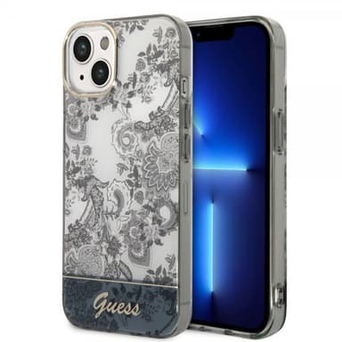 Guess iPhone 14 Kuori Toile de Jouy Harmaa