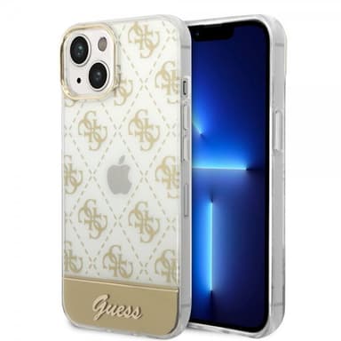 Guess iPhone 14 Kuori Bottom Stripe Script Logo Kulta