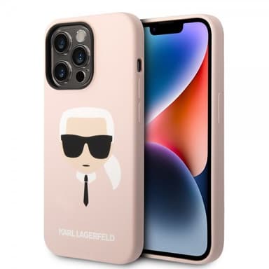 Karl Lagerfeld iPhone 14 Pro Max Kuori Liquid Silicone Karl Vaaleanpunainen