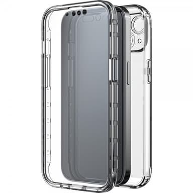 Black Rock iPhone 14 Kuori 360° Real Glass Case Musta Kirkas