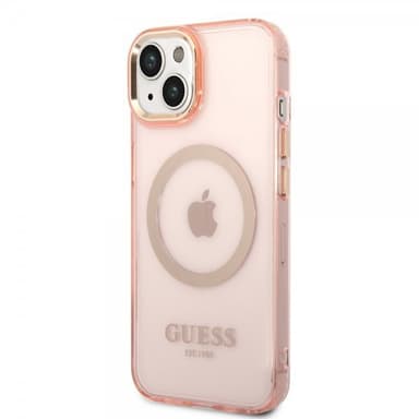 Guess iPhone 14 Kuori Translucent MagSafe Vaaleanpunainen