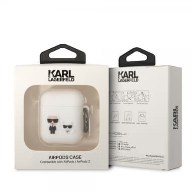 Karl Lagerfeld AirPods 1/2 Kuori 3D Logo Valkoinen