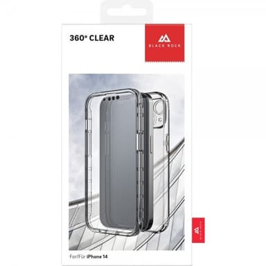 Black Rock iPhone 14 Kuori 360° Real Glass Case Musta Kirkas