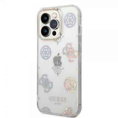 Guess iPhone 14 Pro Kuori Peony Glitter Valkoinen